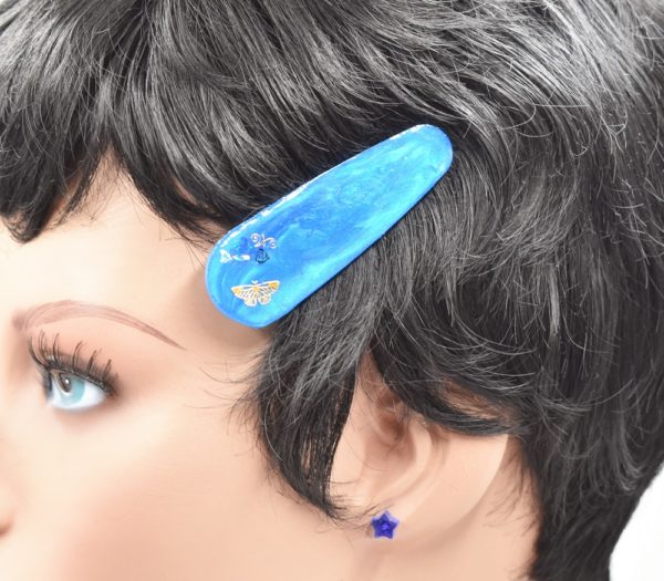 Barrettes cheveux résine bleu - Bluebutterflye – Image 2