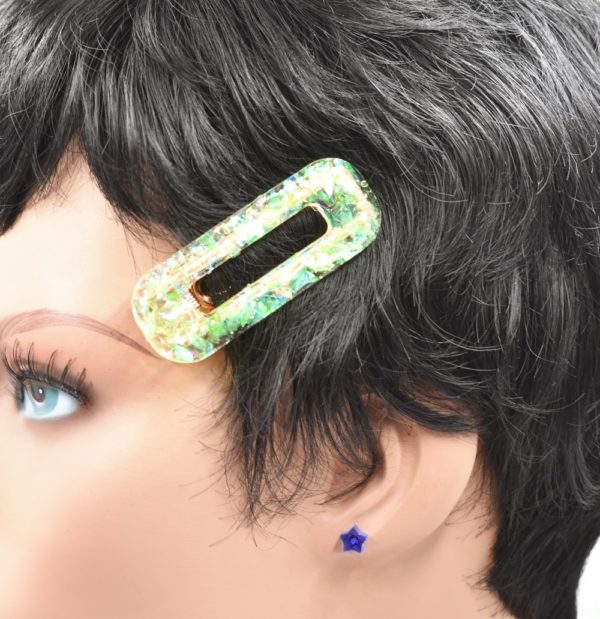 Barrette cheveux résine rectangle - Crunch – Image 2