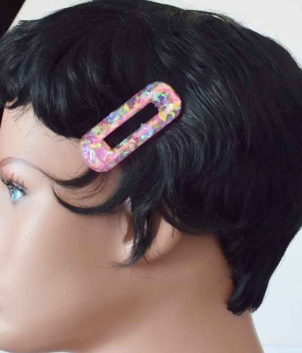 Barrette cheveux résine rectangle - Crunch – Image 4