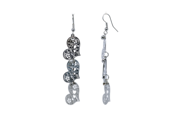 Boucles d'oreilles filigrane cœurs -Cascade de cœurs - – Image 2