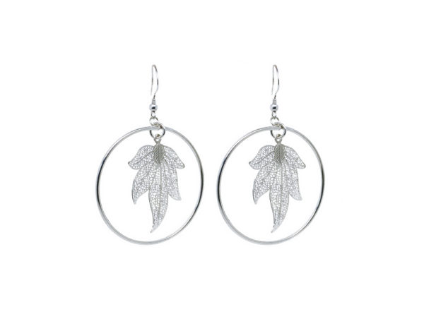 Boucles d'oreilles créoles feuilles