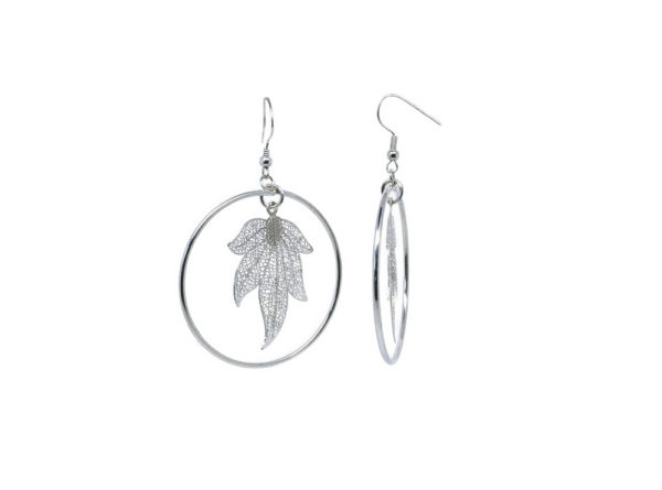 Boucles d'oreilles créoles feuilles - CréoLeaves – Image 2