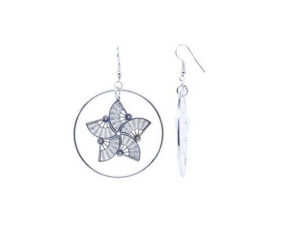 Boucles d'oreilles créoles éventails - Paloma – Image 2