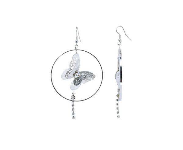 Boucles d'oreilles créoles papillons - Butterfly – Image 2