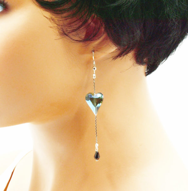 Boucles d'oreilles cœur pendant- drop of love – Image 3