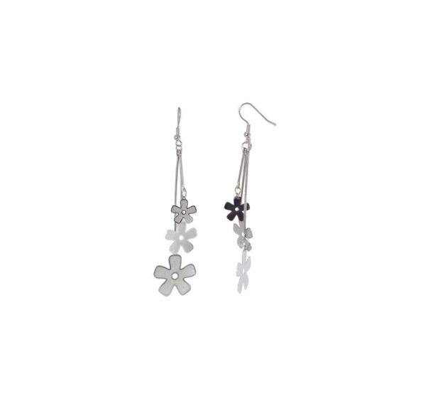 Boucles d'oreilles pendantes fleurs- Silkyflower – Image 2