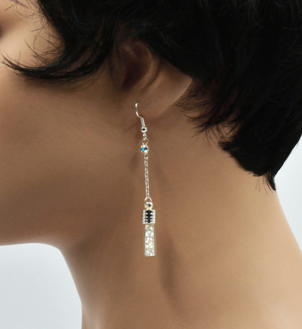 Boucles d'oreilles tube verre soufflé - Diamond – Image 3