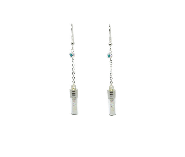 Boucles d'oreilles tube verre