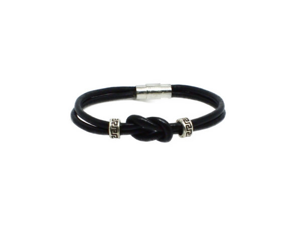 Bracelet cuir infini noir