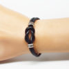Bracelet cuir infini noir mixte - You & Me – Image 3