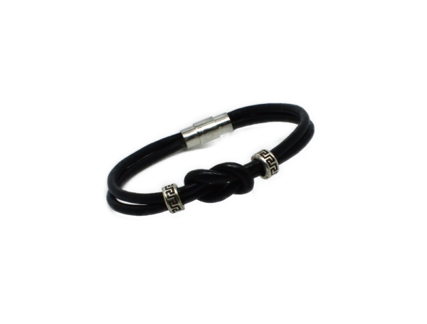 Bracelet cuir infini noir mixte - You & Me – Image 2