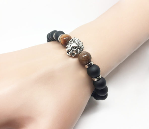 Bracelet homme perle onyx matte -wild – Image 4