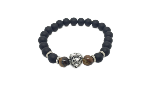 Bracelet homme perle onyx matte -wild – Image 3