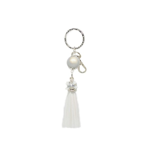 Porte-clés argenté nœud et pompon - PC001 – Image 4