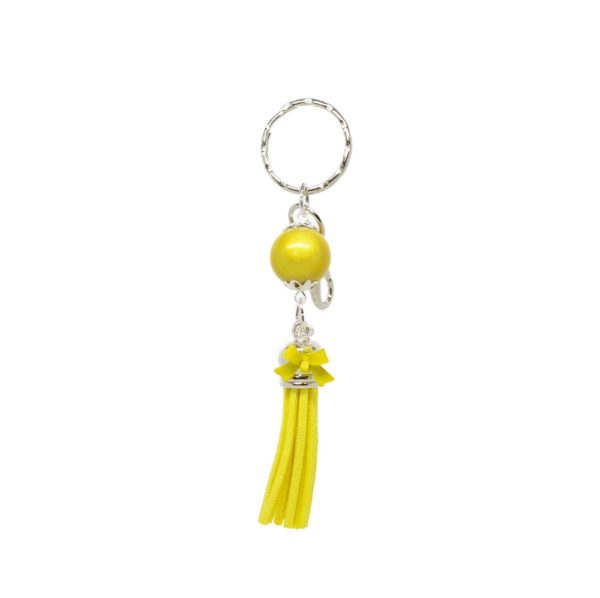 Porte-clés argenté nœud et pompon - PC001 – Image 3