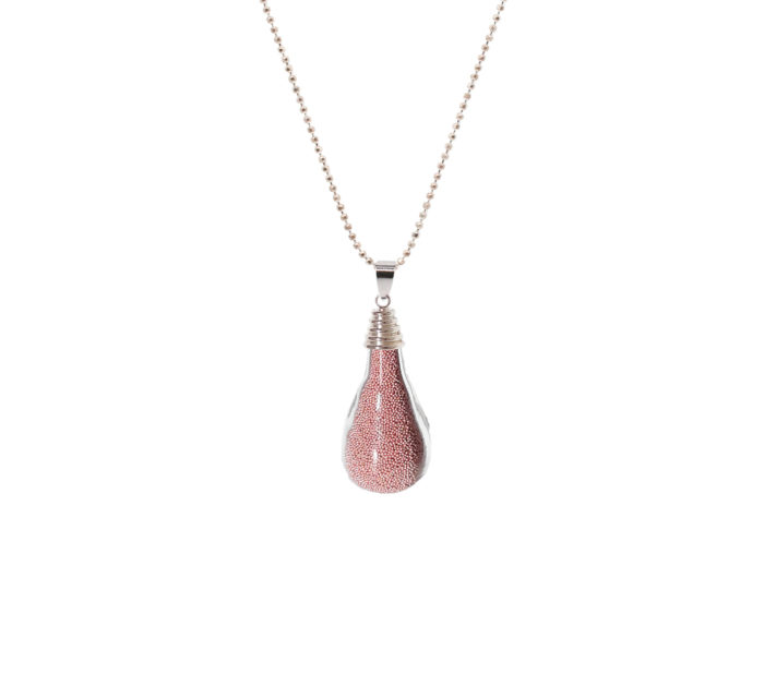 Pendentif Goutte En Verre Soufflé Bleu Avec Inclusion D'or - Bijou Vintage - Superbe état