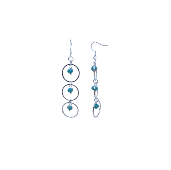 Boucles d'oreilles argentées trois anneaux -Circles – Image 2