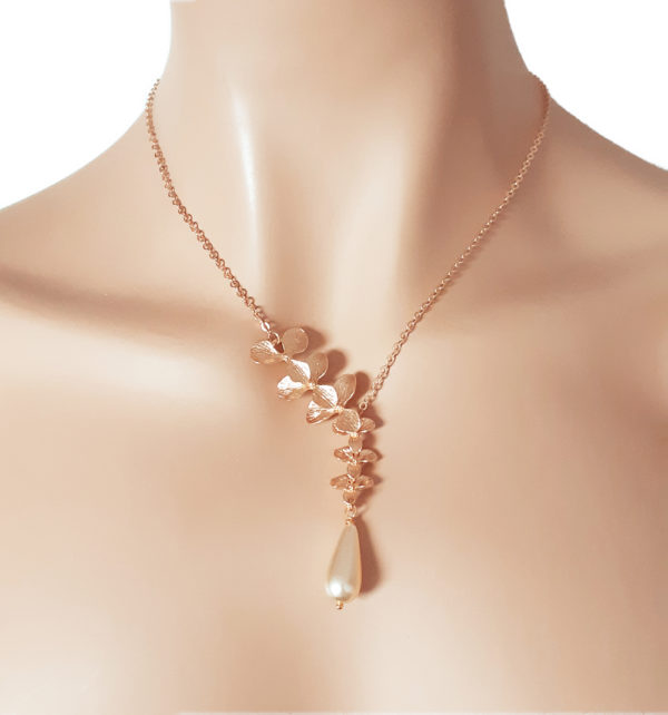 Collier fleur orchidée dorée - Flower fall – Image 4