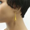 Boucles d'oreilles spirale dorée perles cristal - Padaung or – Image 3