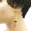Boucles d'oreilles spirale dorée perles cristal - Padaung or – Image 5