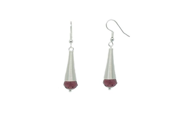 Boucles d'oreilles spirale argentée - Padaung argentée – Image 2