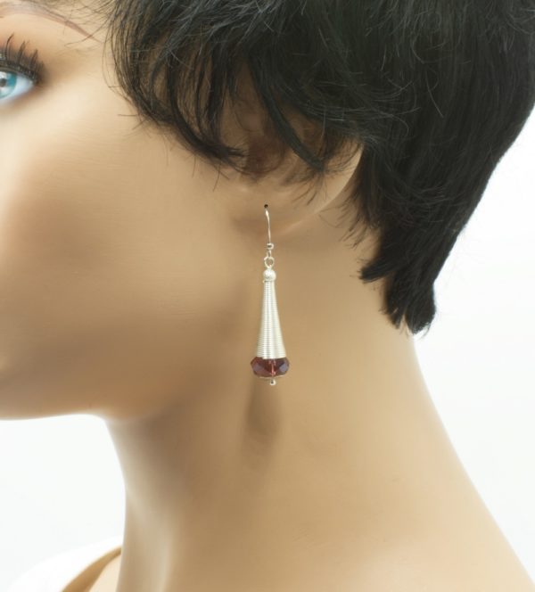 Boucles d'oreilles spirale argentée - Padaung argentée – Image 3