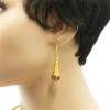 Boucles d'oreilles spirale dorée perles cristal - Padaung or – Image 9