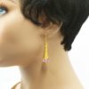 Boucles d'oreilles spirale dorée perles cristal - Padaung or – Image 7