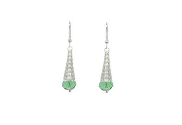 Boucles d'oreilles spirale argentée - Padaung argentée – Image 4