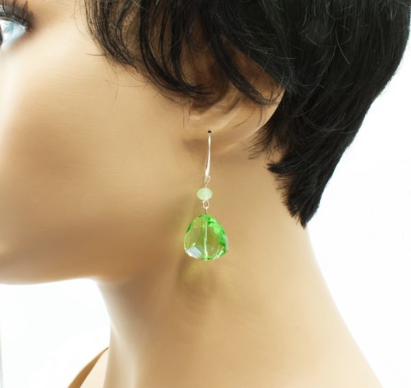 Boucles d'oreilles triangle vert - Natura – Image 3