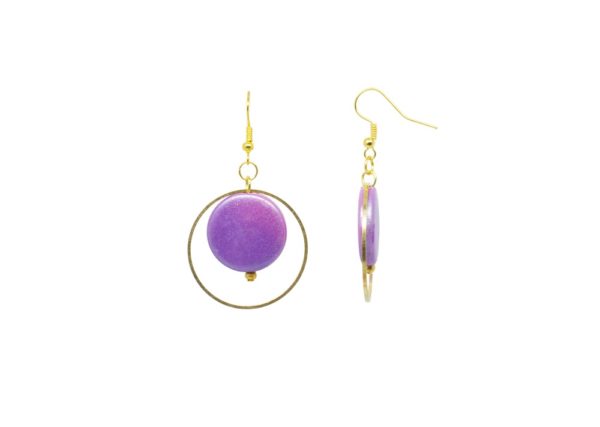 Boucles d'oreilles pendantes créoles dorées - Solaris – Image 2