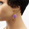 Boucles d'oreilles pendantes créoles dorées - Solaris – Image 3