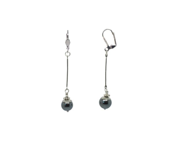 Boucles d'oreilles dormeuses argentées - Linda – Image 2