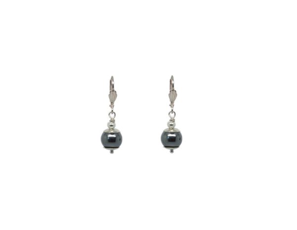 boucles d'oreilles dormeuses hématite