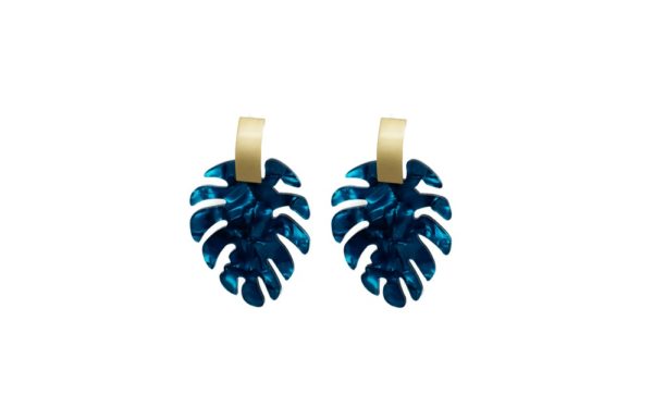 boucles d'oreilles feuilles acier