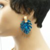 Boucles d'oreilles feuilles et acier -Monstera – Image 3