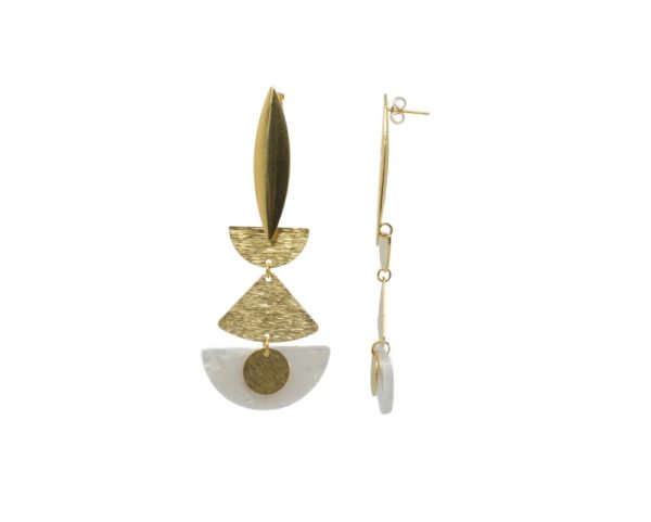 Boucles d'oreilles géométriques pendantes-Elegancia – Image 2