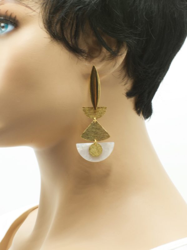 Boucles d'oreilles géométriques pendantes-Elegancia – Image 3