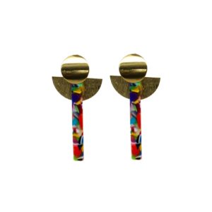 Puces d'oreilles pendantes dorées