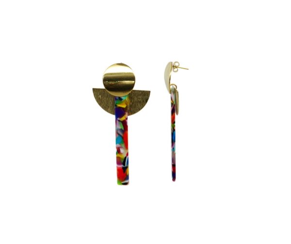Puces d'oreilles pendantes dorées - Louna – Image 2