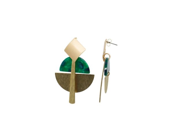 Boucles d'oreilles pendantes géométriques - Jungle – Image 2