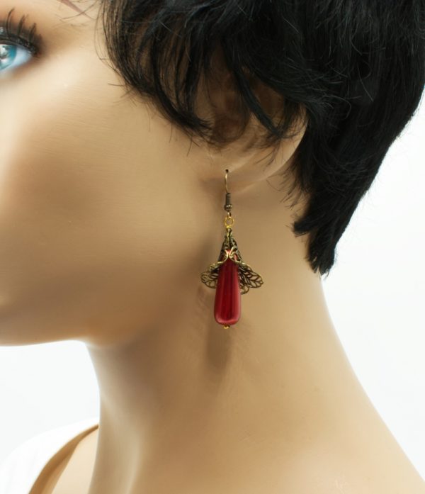 Boucles d'oreilles style antique florale - Flor – Image 3