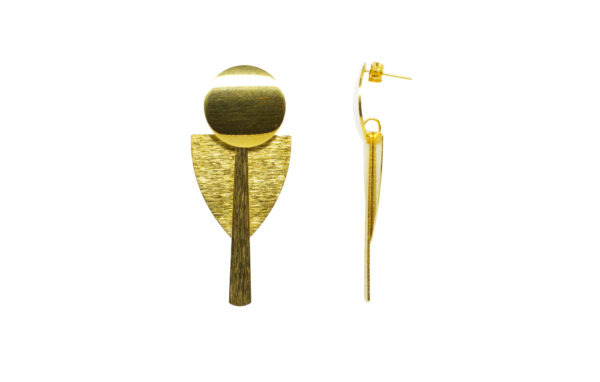boucles d'oreilles puces ronde géométrique- Tinae – Image 2