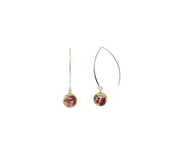 Crochets d'oreille résine fleurs - Goldrose – Image 2