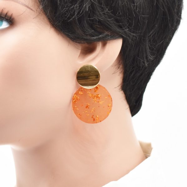 Boucles d'oreilles acier rond acétate – Goldmoon – Image 3