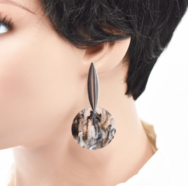 boucles d'oreilles acier argenté - Brume – Image 3