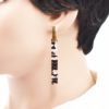 Boucles d'oreilles acier doré rectangle - Zebra – Image 3