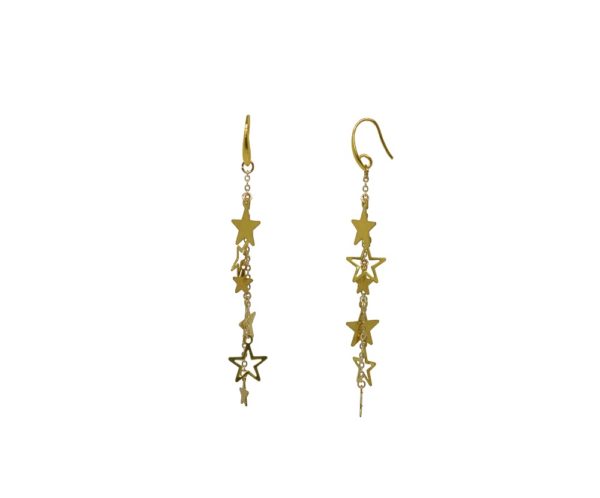 Boucles d'oreilles pendantes étoiles - Poussières d'étoiles – Image 2