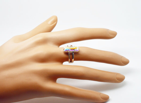 Bague rectangle Swarovski réglable- Princesse – Image 5