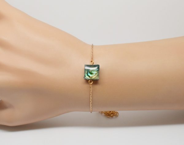 Bracelet doré nacre et abalone - Noély nacre et abalone – Image 4